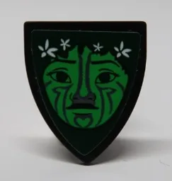 Minifigure, Shield Triangular Short with Te Fiti Green Face and White Flowers Pattern (Sticker) - Set 41150