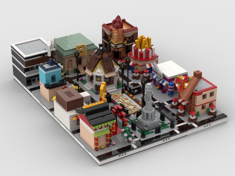Lego Shopping Center - build from 12 different mocs