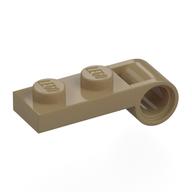 Lego Plate Special 1 x 2 with Pin Hole On Side / Dark Tan