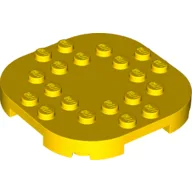 Plate Round Corners 6 x 6 x 2/3 Circle with Reduced Knobs / Yellow
