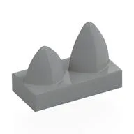 Tile Special 1 x 2 with Two Vertical Teeth / Tooth / Light Bluish Gray