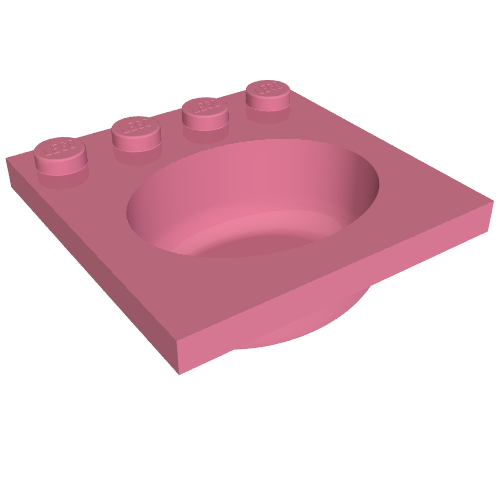 Lego Sink 4 x 4 with Elliptical Basin / Medium Dark Pink