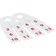 Lego Neckwear Cape, Four Slits with Red '2' to '13' (Calendar) Print / White