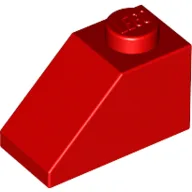 Brick Sloped 45° 2 x 1 with Bottom Pin / Red