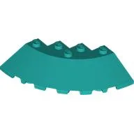 Brick Round Corner 6 x 6 with 33° Slope and Facet Cutout / Dark Turquoise