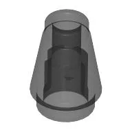 Cone 1 x 1 [Top Groove] / Trans-Black