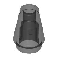 Lego Cone 1 x 1 [Top Groove] / Trans-Black