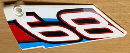 Technic, Panel Fairing #17 Large Smooth, Side A with '68' and Red, Black and Blue Lines Pattern (Sticker) - Set 42077