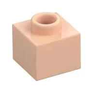 Plate 1 x 1 x 2/3 with Open Stud / Light Nougat