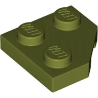 Wedge Plate 2 x 2 Cut Corner / Olive Green
