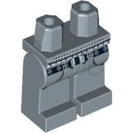 Lego Hips and Sand Blue Legs with Black Belt, White and Silver Print / Sand Blue