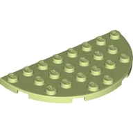 Plate Round Half 4 x 8 / Yellowish Green