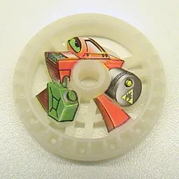 Technic Disc 5 x 5 Notched, Fuel Print / Glow In Dark Opaque