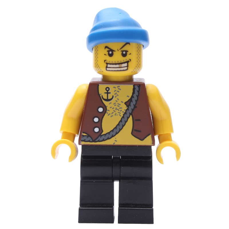 Lego Pirate - Anchor Tattoo, Black Legs, Blue Bandana, Gold Tooth