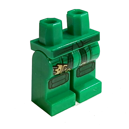 Lego Hips and Green Legs with Dark Green Straps, Knee Pads print (Lloyd) / Green