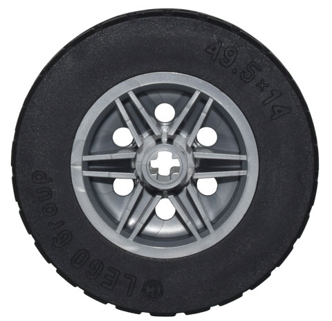 Lego Wheel 30mm D. x 14mm with Black Tire 49.5 x 14 (56904 / 70490)