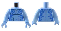 Torso Na'vi with Blue Markings, Bare Chest, Silver Spots, and Blue Navel Pattern / Medium Blue Arms Long / Medium Blue Hands