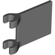 Lego Flag 2 x 2 Square, Flat Clip Edge [Thick Clips] / Dark Bluish Gray
