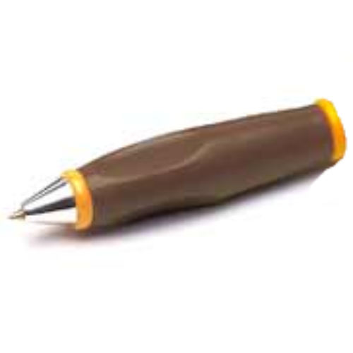 Lego Pen Body, with Chrome Tip, Orange Ends / Yellow