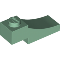 Lego Brick Curved, 3 x 1 with 1/3 Inverted Cutout / Sand Green