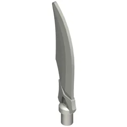 Weapon Sword Curved Blade with Bar / Flat Silver