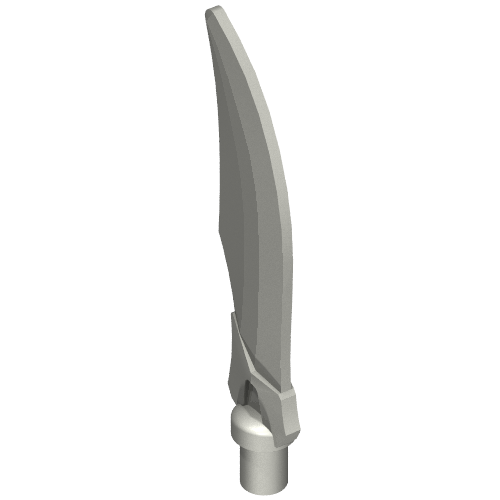 Lego Weapon Sword Curved Blade with Bar / Flat Silver