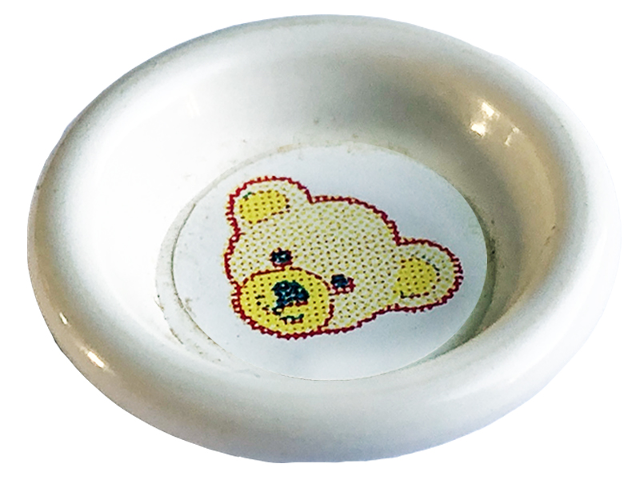 Lego Minifigure, Utensil Dish 3 x 3 with Teddy Bear Head Pattern (Sticker) - Set 3243