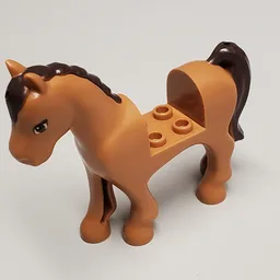 Animal, Horse with 2 x 2 Cutout, Brown Eyes, Dark Brown Mane and Tail Print / Medium Nougat