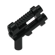 Weapon Gun / Pistol Two Barrel, 8 Ribs / Black