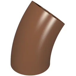 Brick Round 2 x 2 D. Tube with 45° Elbow and Axle Holes (Crossholes) at Each End [SHORT] / Reddish Brown