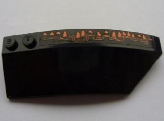 Lego Wedge 8 x 3 x 2 Open Right with Long Orange Claw Pattern (Sticker) - Set 8076