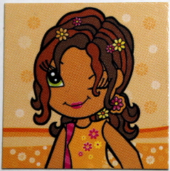 Lego Clikits Insert 4 x 4 with 'Daisy' Winking Print