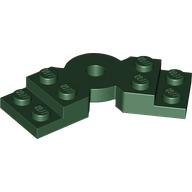 Lego Plate Angled 2 x 2 with Step and Hole in Center / Dark Green