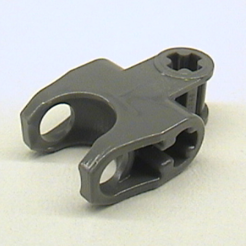 Lego Technic Axle Connector 2 x 3 with Ball Socket [Closed Sides, Squared Ends, Open Lower Axle Holes] / Dark Bluish Gray