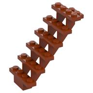 Lego Stairs 7 x 4 x 6 Straight Open / Dark Orange