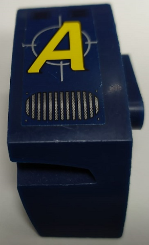 Lego Technic, Panel Car Mudguard Right with Yellow Letter A Agents Logo, Air Vent Pattern (Sticker) - Set 8636