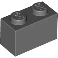 Brick 1 x 2 / Dark Bluish Gray