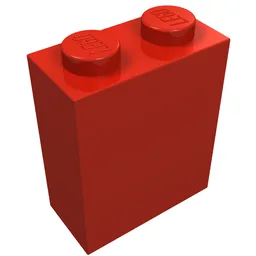 Brick 1 x 2 x 2 with Inside Axle Holder / Red