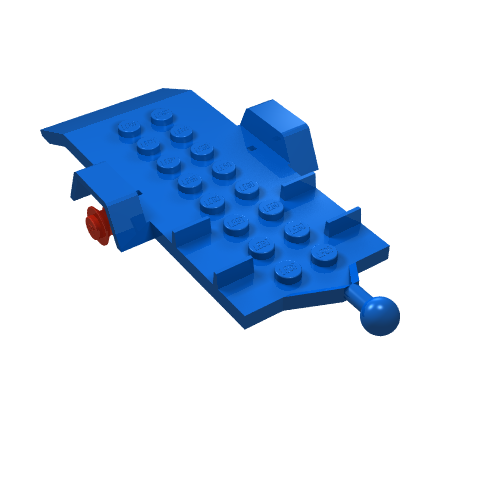 Lego Vehicle Base, Trailer 4 x 8 Bed with Red Wheels