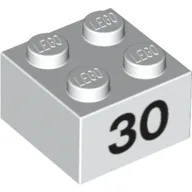Brick 2 x 2 with Black "30" Print