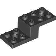 Bracket 5 x 2 x 1 1/3 with Holes, Pin Bottom / Black