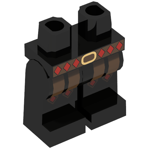 Lego Hips and Black Legs with Leather Armor Print / Black