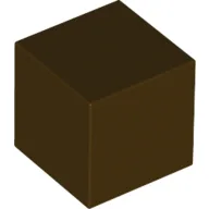 Minifig Head Special, Cube [Plain] / Dark Brown
