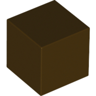 Lego Minifig Head Special, Cube [Plain] / Dark Brown