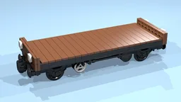 4-Wheel Flatbed Wagon (SNOT, brown, 8 studs wide)