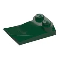 Brick Wedged, Curved 2 x 3 x 2/3 Two Studs, Wing End / Dark Green
