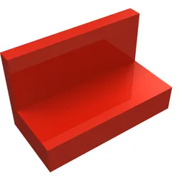 Panel 1 x 2 x 1 [Square Corners] / Red
