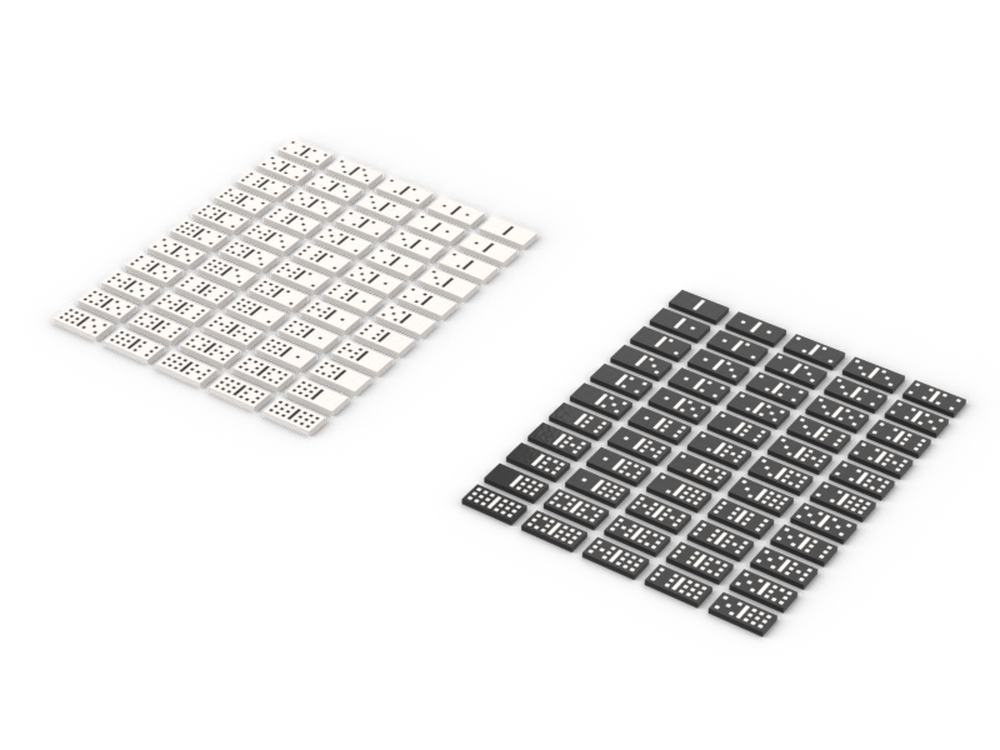 Lego Dominoes White & Black 0-9