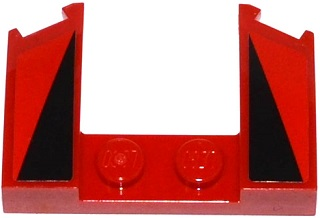 Lego Wedge 3 x 4 x 2/3 Curved with Cutout with 2 Black Triangles on Red Background Pattern (Stickers) - Set 75899