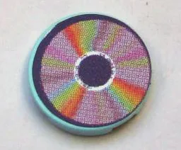 Tile, Round 2 x 2 with CD Pastel Sectors Pattern (Sticker) - Set 3142